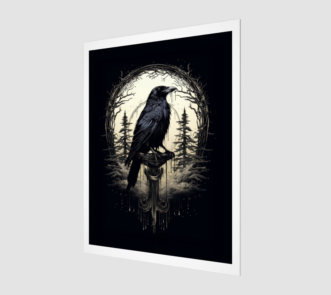 Night s Sentinel Gothic Raven Silhouette Fine Art Print Goth Raven night-s-sentinel-gothic-raven-silhouette-fine-art-print-goth-raven