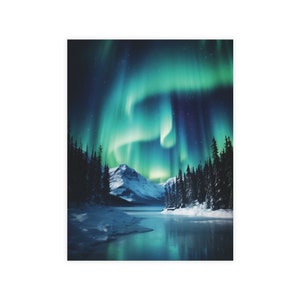 Cartão postal do cartão de felicitações da aurora boreal do solstício de inverno com envelope cartão de felicitações de férias de inverno para estações de solstício de inverno cartão de felicitações