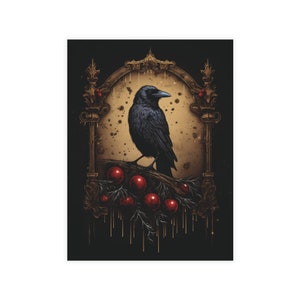 A Corvid Christmas, Raven Christmas Postkaarten vakantiewenskaarten donkere kerstkaarten coole kerst blanco kerstkaarten, gothic