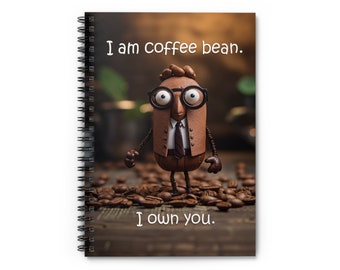 Funny Coffee Spiral Notebook - Ruled Line - Coffee art notebook funny notebook cute coffee journal funny coffee notebook caffeine notebook