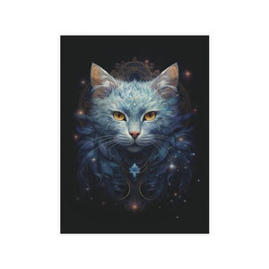 Postal de la tarjeta de felicitación del solsticio de invierno con sobre tarjeta de felicitación del gato de vacaciones de invierno, tarjeta de felicitación de las estaciones, tarjeta de vacaciones, solsticio