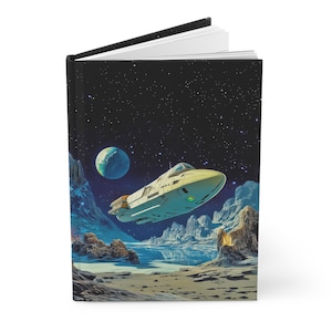 Space Explorer Hardcover Journal Spaceship Notebook Outer Space Notebook Sci-Fi Notebook