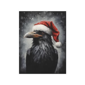 A Corvid Christmas, Raven Christmas Postkaarten vakantiewenskaarten donkere kerstkaarten coole kerst blanco kerstkaarten, gothic