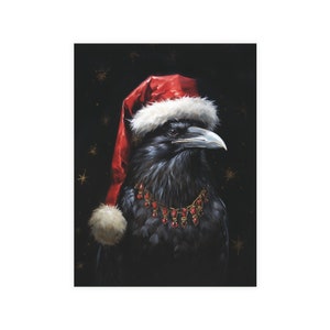 A Corvid Christmas, Raven Christmas Postkaarten vakantiewenskaarten donkere kerstkaarten coole kerst blanco kerstkaarten, gothic