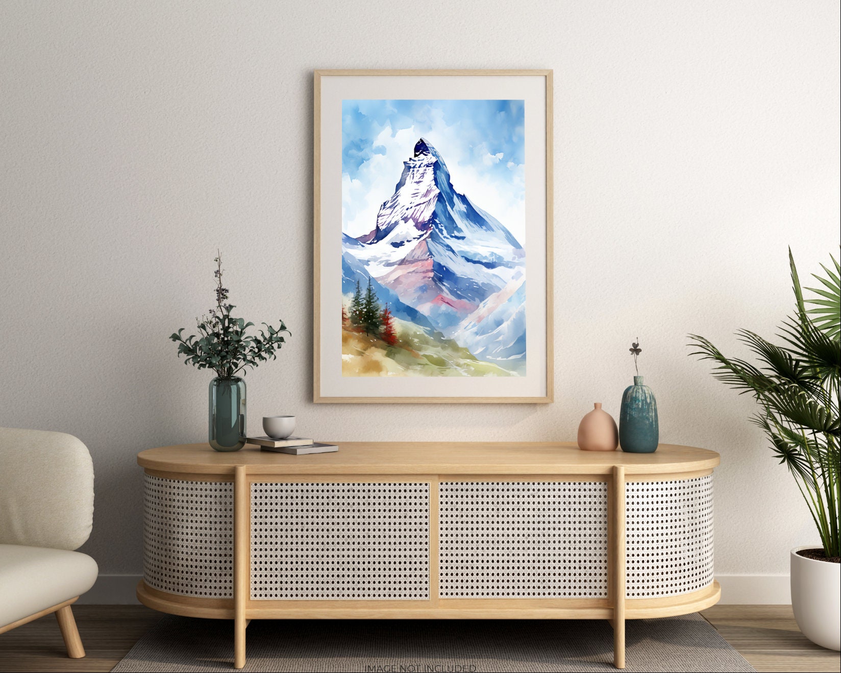 Watercolor painting art of the Matterhorn digital download - Etsy Schweiz