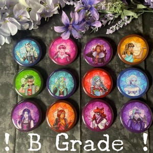 B GRADE - Monster High School Character Fan Art Button Pin - 2.25 in / 58 mm Button Badge - Goth Cartoon Art Accessory and Decor