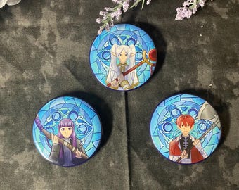 Elf Anime Character Fan Art Button Pin - 2.25 in / 58 mm Button Badge - Cartoon Anime Art Accessory and Decor