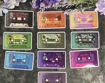 Set Two - Cassette Mix Tape 3' Vinyl Sticker - Dungeons and Dragons TTRPG Cute Vintage Vibe Accessory and Decor