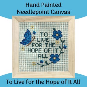 Handpainted Needlepoint Canvas, Pop-Star Inspired, August, The Hope of It All, Handmade Gifts for Kids and Music Lovers