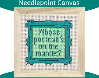 Handpainted Needlepoint Canvas, Mantle Portrait, Pop-Star Inspired, Gifts for Music Fans, Showgirl
