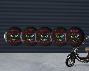 Set of Tangent Productions pin buttons