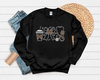 Girly Coquette Nurse Animal Print Everyday Sweatshirt I Preppy Nurse Animal Print Sweater