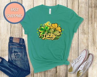 Lucky Shamrock Clover Tee, St Pattys Day Shirt, St. Patrick's Day Luck Graphic