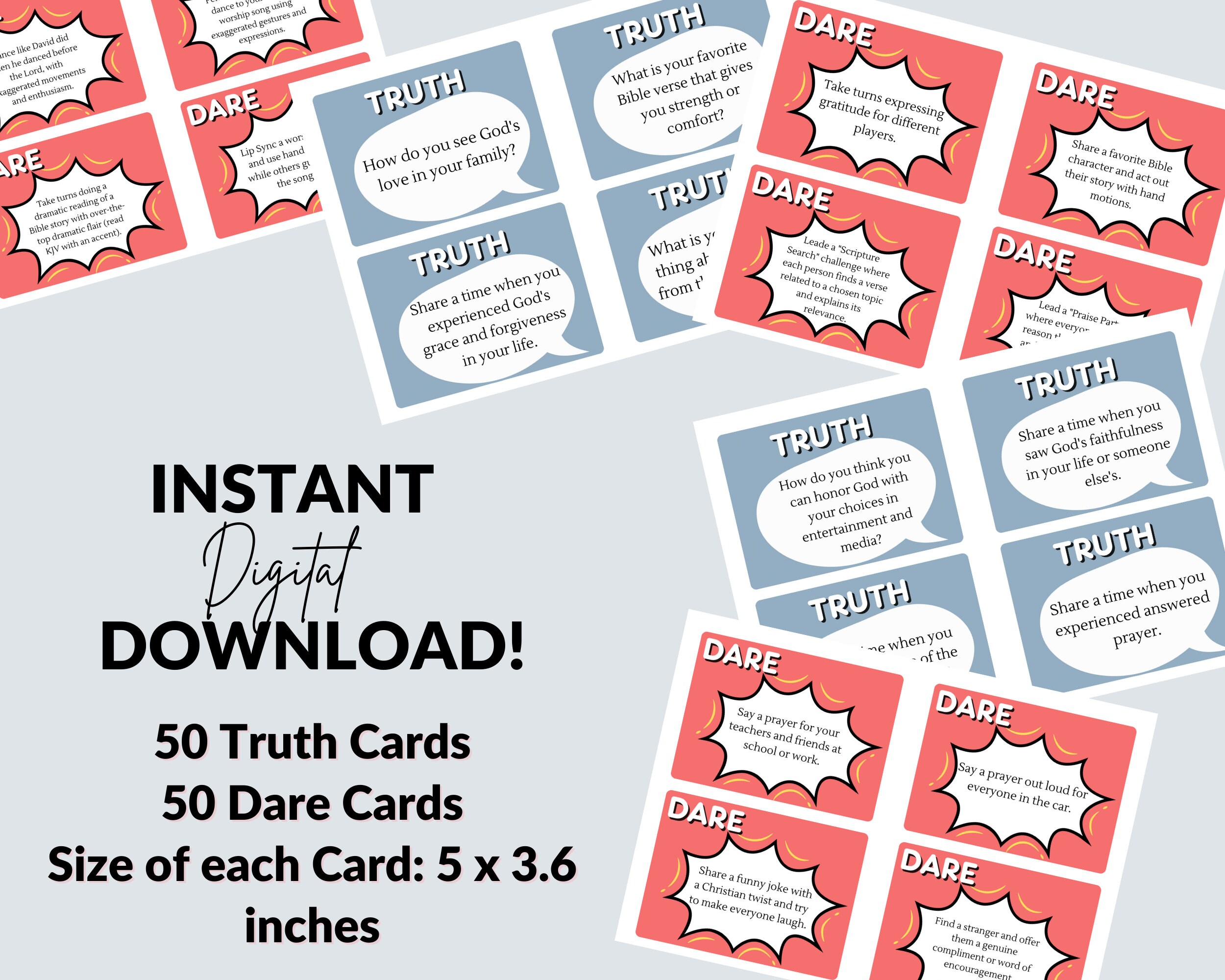 Christian Truth or Dare Game Activity for Kids, for Teens, for Families ...