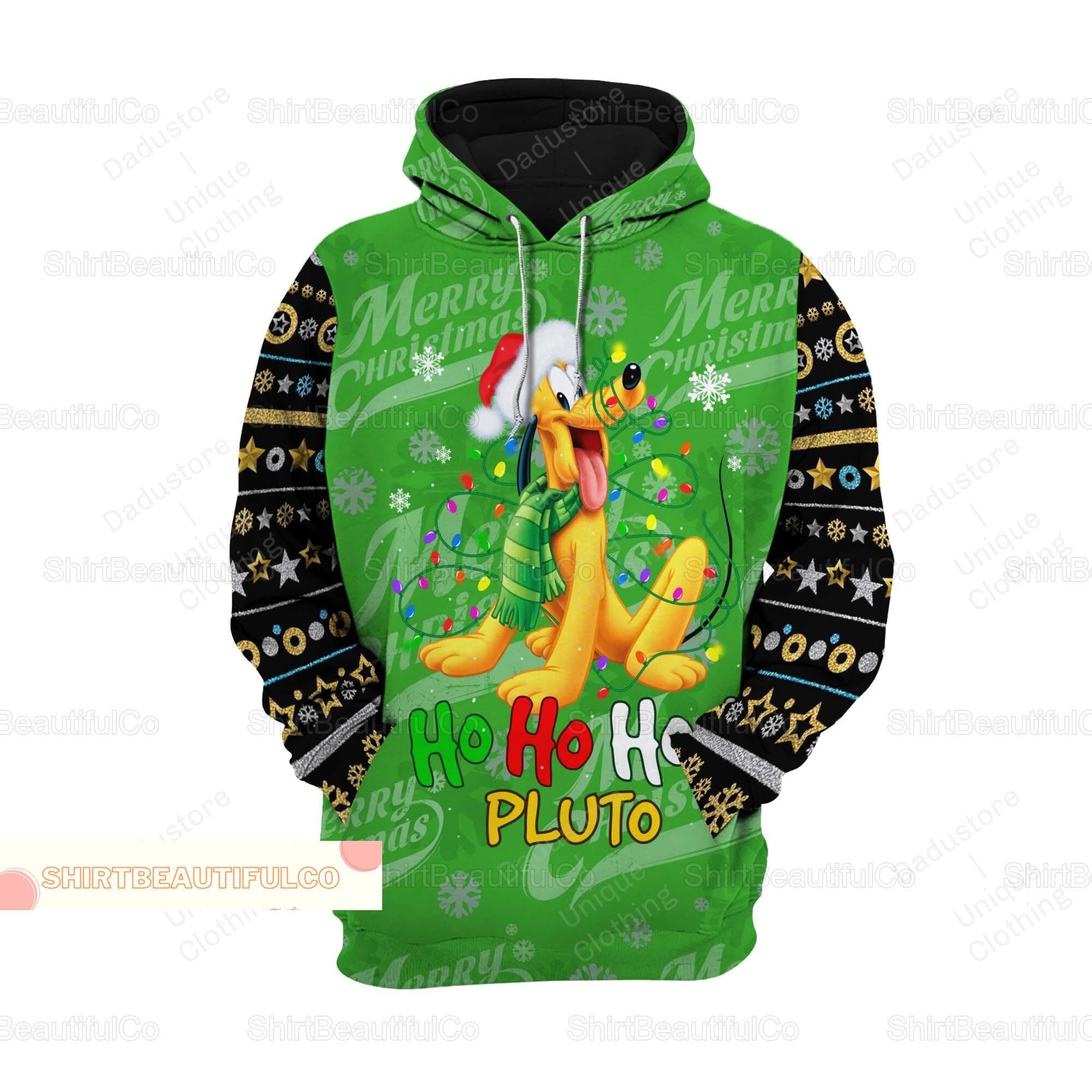 Discover Christmas Pluto Hoodie, Disney Pluto 3D Hoodie