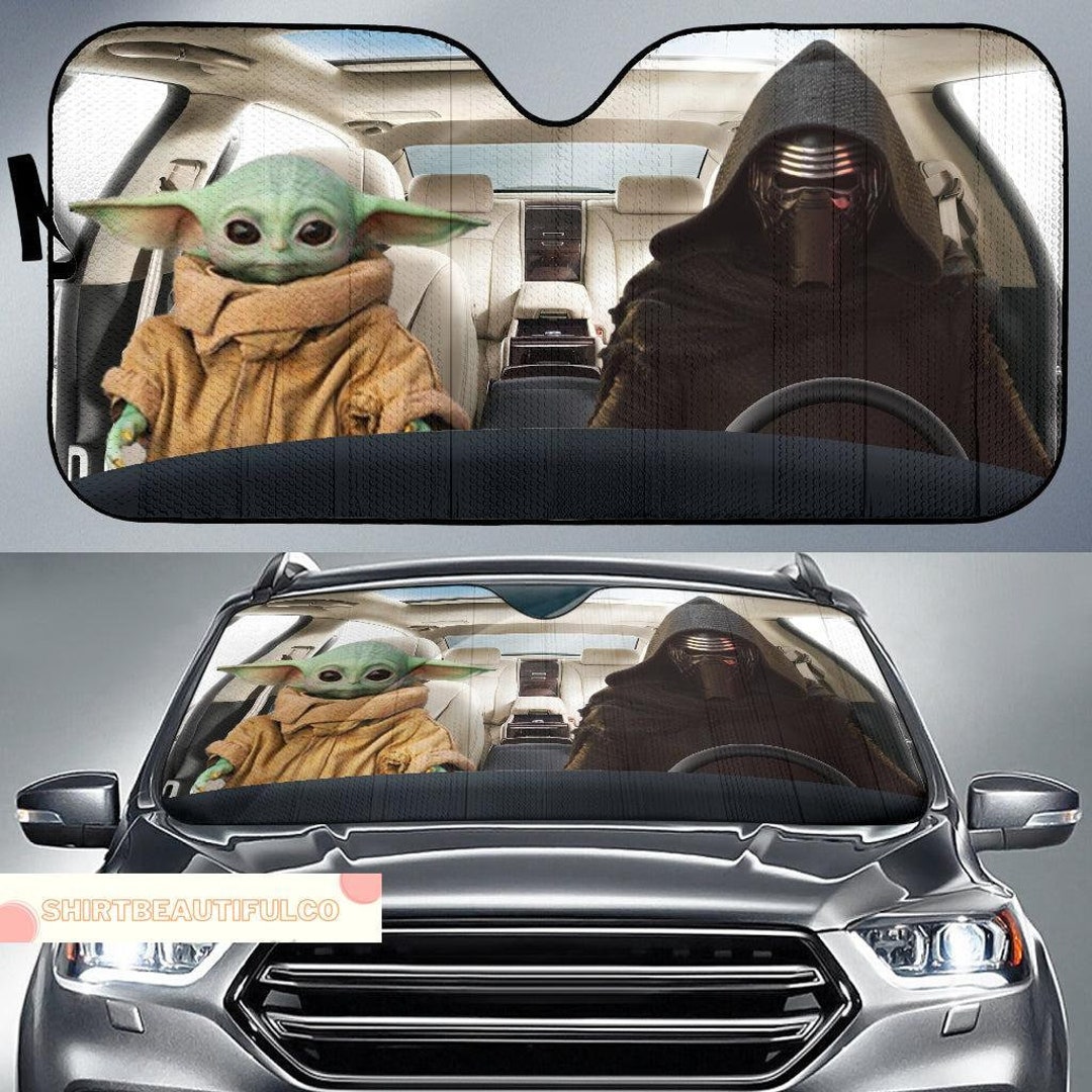 Baby Yoda Car Sun Shade Star Wars Car Sun Shade Baby Yoda Etsy