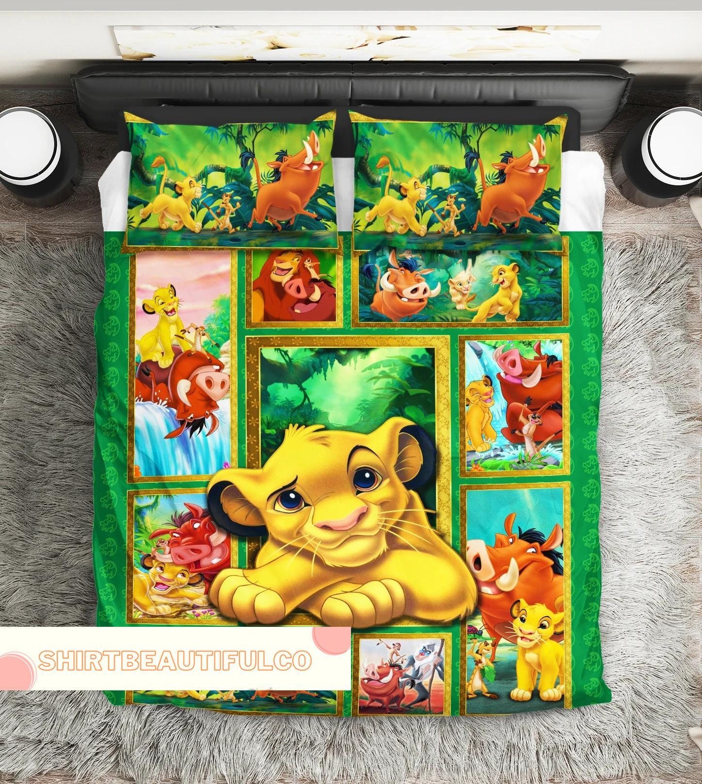 Simba Lion King Bedding Set, Lion King Duvet Cover, Funny Simba Bedding Set sold by M n hisham