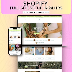 Shopify Setup in 24 Hrs, Beauty Store Shopify Template, Hair & Skincare, Wellness, Nails, Esthetician, Free Shopify Theme, Shopify Design