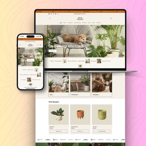 Shopify Template, Plant Theme, House Plants Website, Clean and Modern Design, Shopify Design, Shopify OS 2.0 Theme, Shopify Website