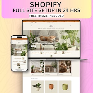 Setup in 24 Hrs, Plants Store Shopify Template, Flower Shop, Houseplants, Website Design, Shopify Design, Custom Template, Business Website