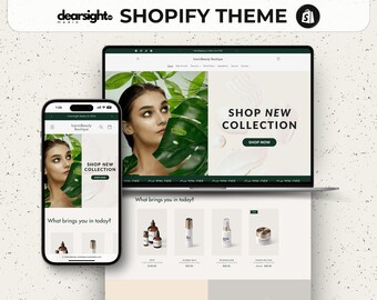 Beauty Website Template for Shopify, Beauty Store Shopify Theme Template, Website Template for Hair, Wellness, Nails, Skincare Esthetician