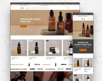 Skincare Shopify Template, Beauty Template, Makeup Website, Clean and Modern Design, Shopify Design, Shopify Template, Business Website