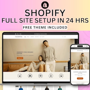 Shopify Full Site Setup in 24 hrs & Free Shopify Theme, Custom Website, Website Design, Shopify Design, Custom Template, Website Designer