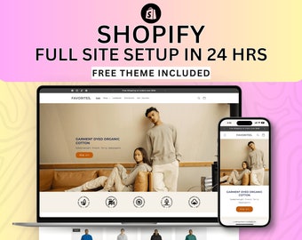 Shopify Full Site Setup in 24 hrs & Free Shopify Theme, Custom Website, Website Design, Shopify Design, Custom Template, Website Designer