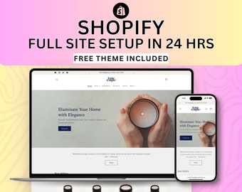 Shopify Full Site Setup in 24 hrs & Free Shopify Theme, Custom Website, Website Design, Shopify Design, Custom Template, Candle Shop