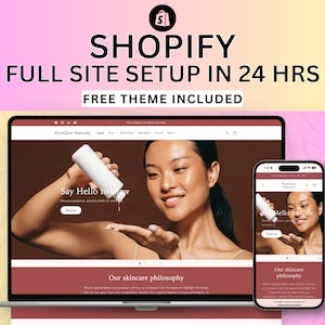Full Site Setup in 24 hrs & Free Shopify Theme, Custom Website, Website Design, Shopify Design, Custom Template, Business Website