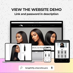 Shopify Luxury Hair Website Template, Shopify Website Theme, Premade Hair Website, Shopify Design, Shopify Template, Business Website