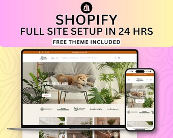 Shopify Full Site Setup in 24 hrs & Free Shopify Theme, Custom Website, Website Design, Shopify Design, Custom Template, Business Website