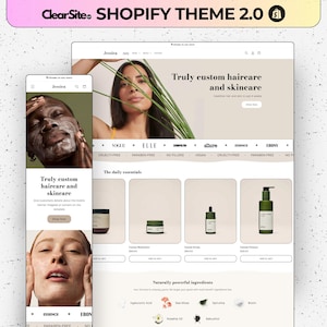 Luxury Shopify Theme, Skincare Website Template, White & Beige Design, Shopify Store Theme, Shopify Template, Aesthetic Shopify Theme