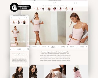 Shopify Indie Fashion Website Template, Shopify Website Theme, Premade Boutique Website, Shopify Design, Shopify Template, Business Website