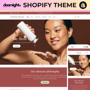 Shopify Template, Beauty Shopify Theme, Shopify Website, Skincare Shopify Template, Shopify Design, Cosmetics Shopify Theme, Makeup Store