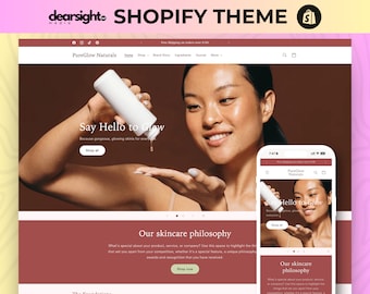 Shopify Template, Beauty Shopify Theme, Shopify Website, Skincare Shopify Template, Shopify Design, Cosmetics Shopify Theme, Makeup Store