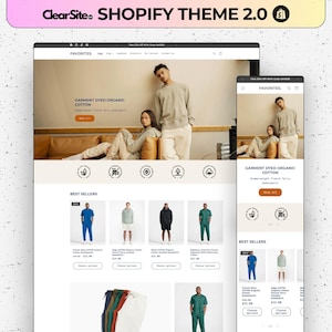 Fashion Shopify Template, Modern and Clean Shopify Theme, No-coding, Easy-to-use Theme, Clothing Shopify Store Theme, Shopify OS 2.0 Theme