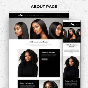 Shopify Luxury Hair Website Template, Shopify Website Theme, Premade Hair Website, Shopify Design, Shopify Template, Business Website