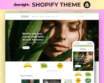 Shopify Template, Beauty Shopify Theme, Shopify Website, Skincare Shopify Template, Shopify Design, Cosmetics Shopify Theme, Makeup Store