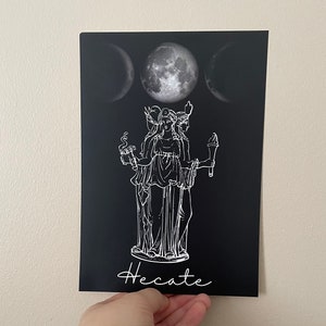Hekate / Hekate Göttin der Hexerei A5 Kunstdruck Postkarte