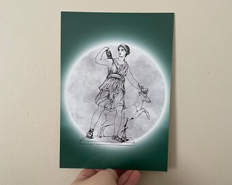 Artemis the Huntress A5 Art Print Postcard