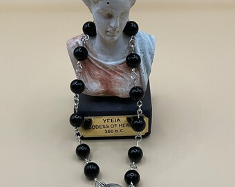 Hecate Hekate black obsidian gemstone prayer beads / meditation beads / fidget beads