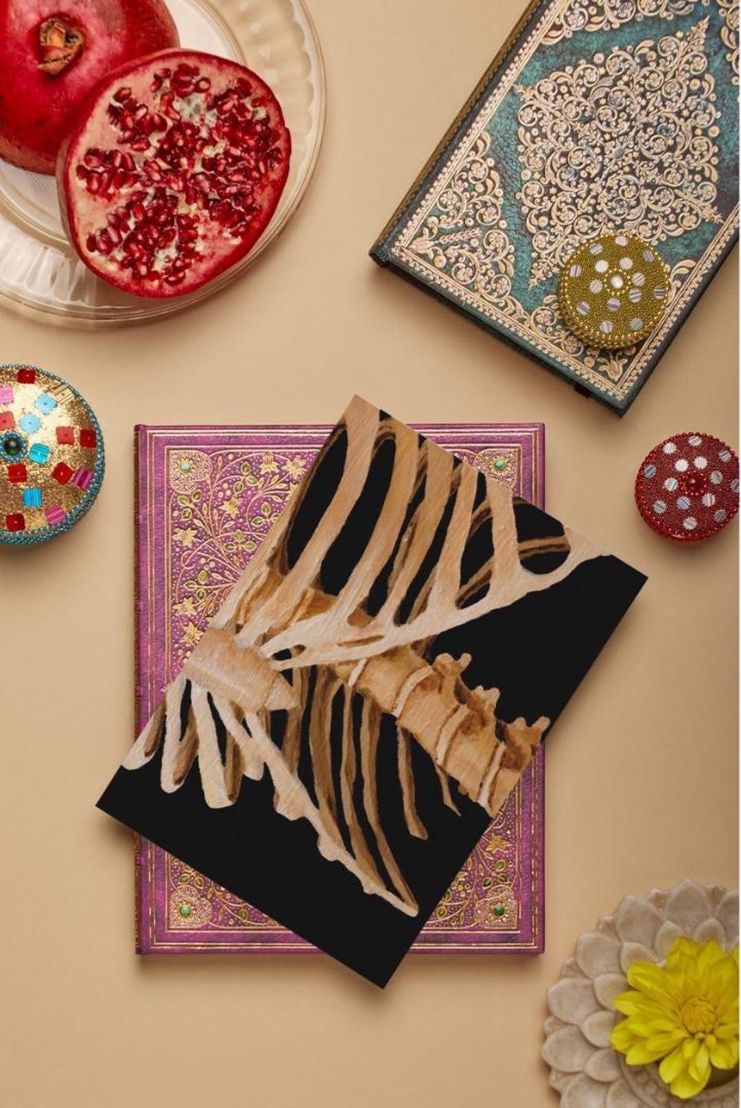 Rib Cage Acrylic Painting Print: Hand-painted Anatomy Art - Etsy