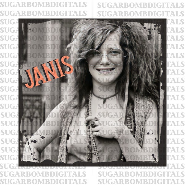 Janis Joplin PNG Sublimation design download DTF Print tumbler sticker rock n roll trending top seller best seller digital illustration