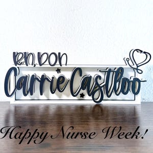 Nurse Name Plate, Personalized Desk Name Plate, Desk Accessories,  Nurse Name Sign, Nurse Appreciation Gift, Nurse Stethoscope Heart,
