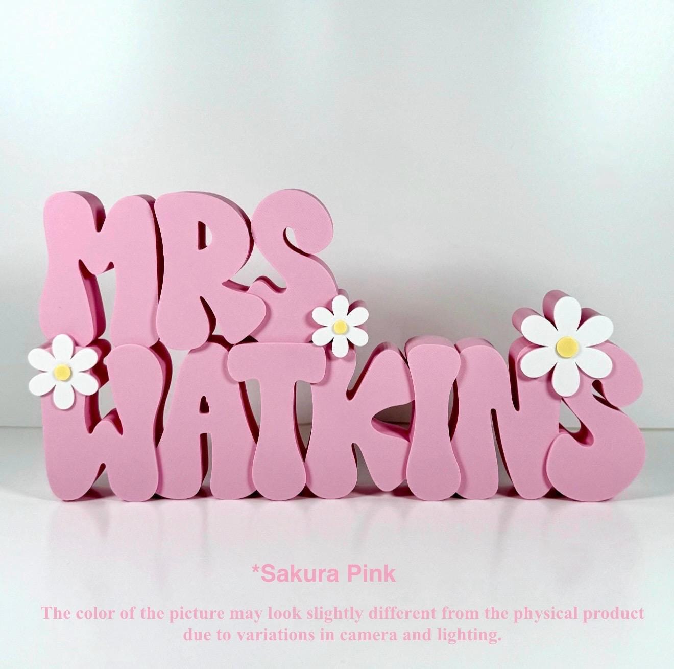 Personalized Teacher Name Plate, Daisy, Teacher Name Sign, Retro Name Sign, Groovy Name Plate, Teacher Gift, Daycare Gift, Office Name Plate