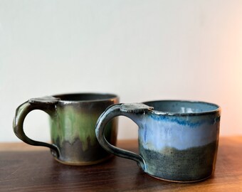 Gingko Leaf Mugs, Handmade, Ceramic, Pottery