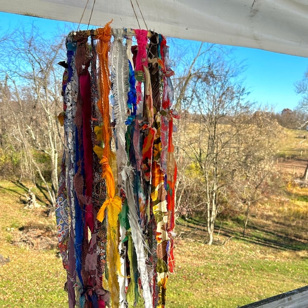 Custom Boho Fabric Wind Sock/Chandelier