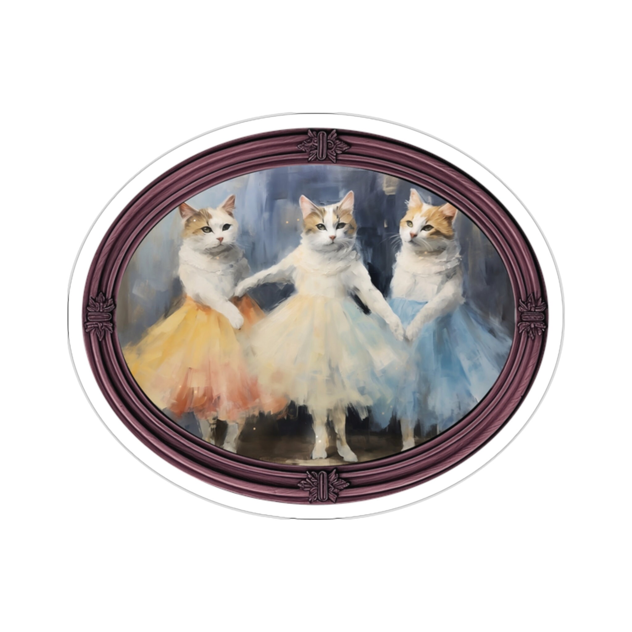 Cat Ballerina Sticker, Vintage Little Kitty Tabby Cat Sticker, Cat ...