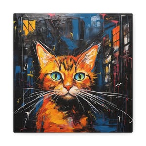Red Orange Cat Wall Art Print Ginger Cat Art Canvas Gift for Cat Person Gift for Cat Lady Gift for Cat Daddy Cat Oil Painting Art Canvas